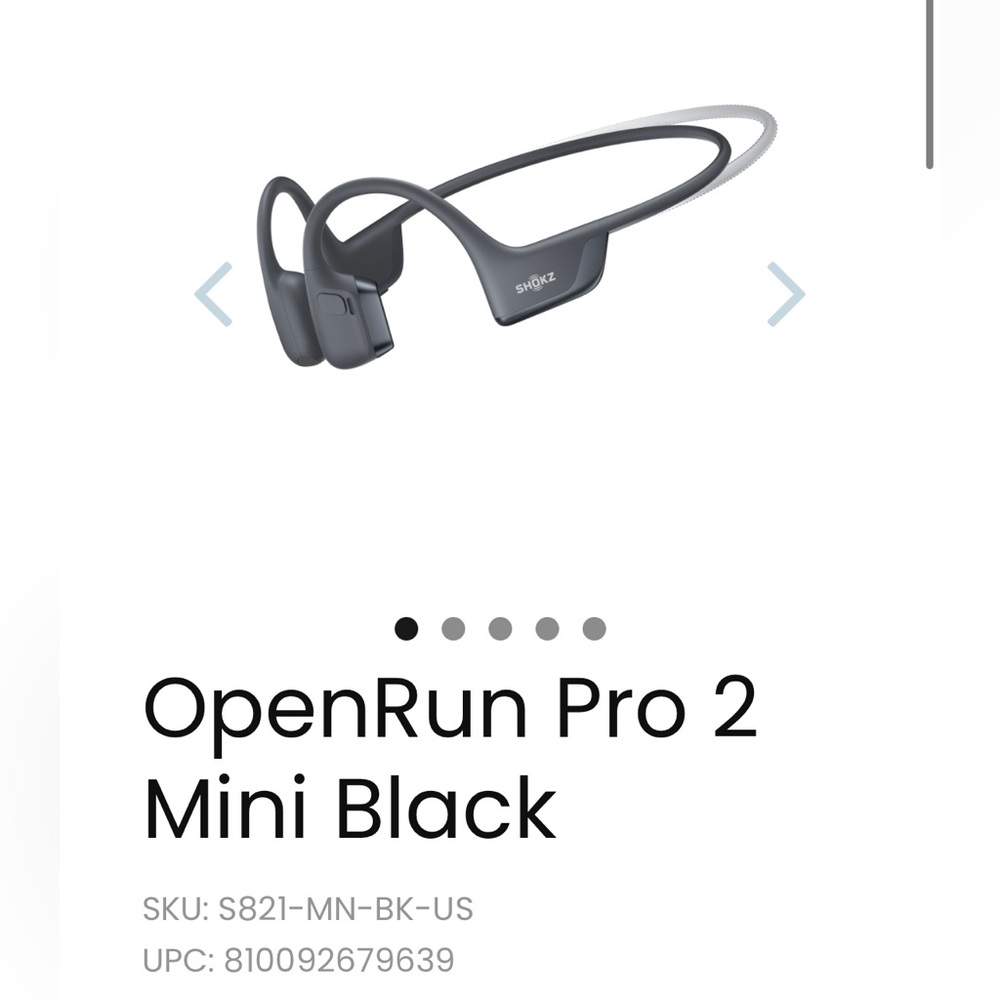 Shokz OpenRun Pro 2 Mini Black Bone Conduction Headphones